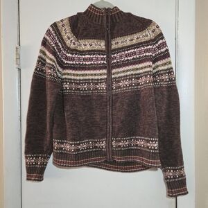 Tiara International Women's Multi Jumper Size Large Zip Up Sweater Knit